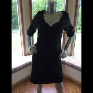 Gretchen Scott Sweetheart Ruffle Neckline Dress Lg